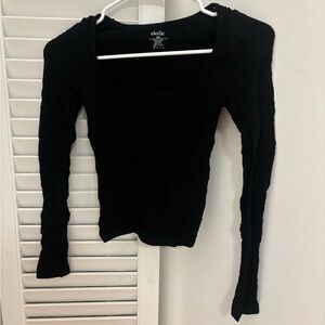 Elodie Black Long Sleeve Top